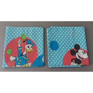 VTG Wamsutta Ultracale Mickey Mouse Donald Duck‎ Pillowcases Standard Set of 2